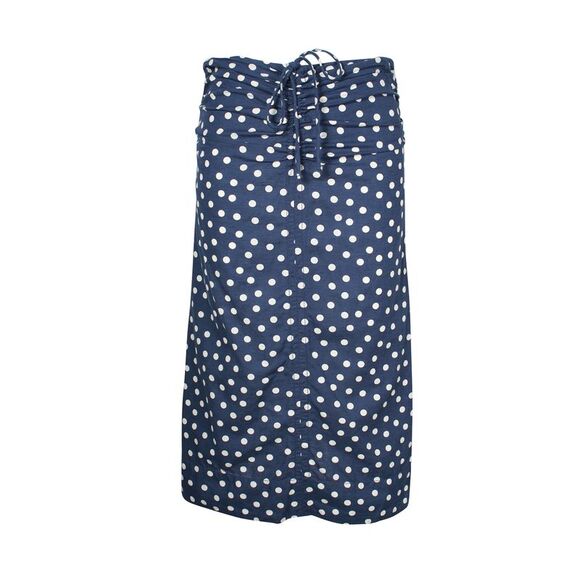 A.P.C. Polka Dot Midi Skirt in Blue Cotton